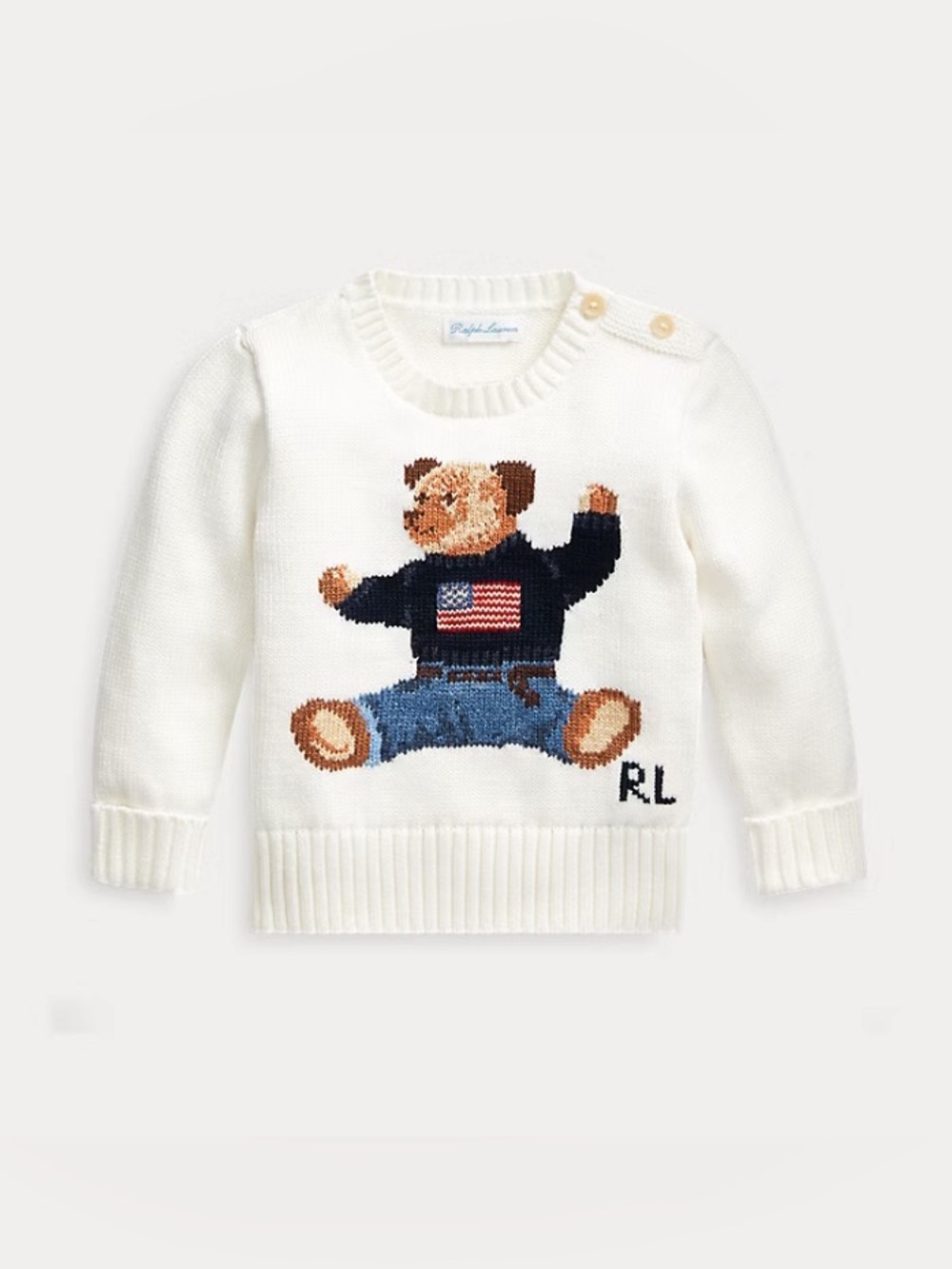 Ralph Lauren Polo Bear Cotton Sweater (Size: 9M) NWT